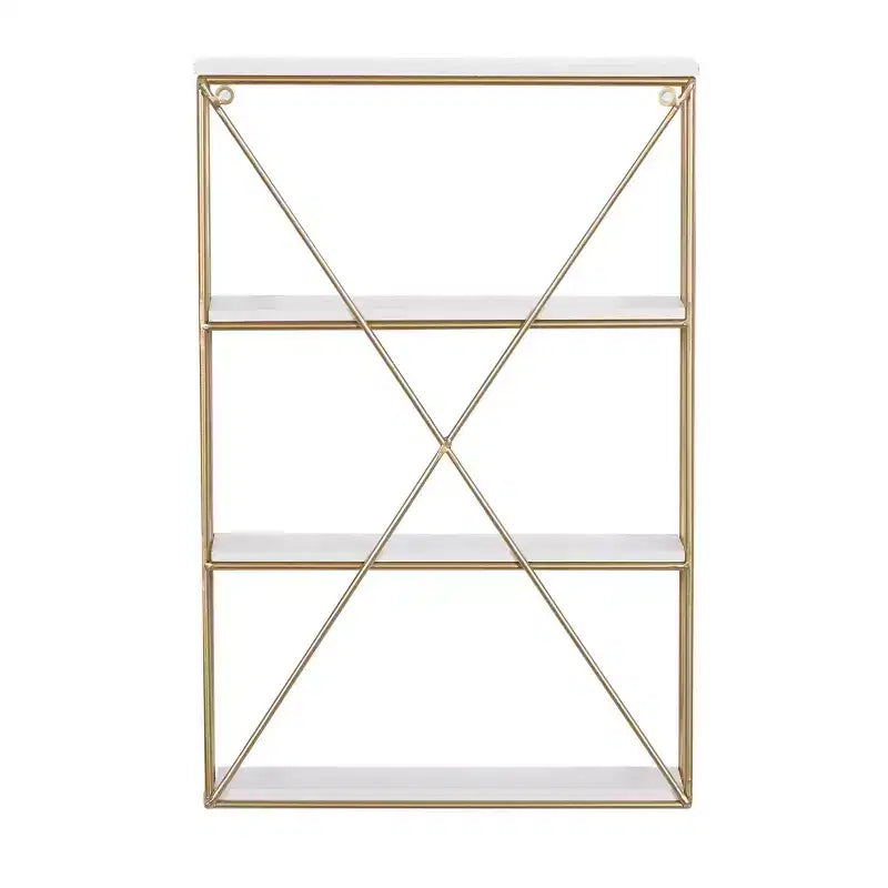 Étagère murale en bois à 4 niveaux Or 61x41 cm | Décoration Glamour de Luxe