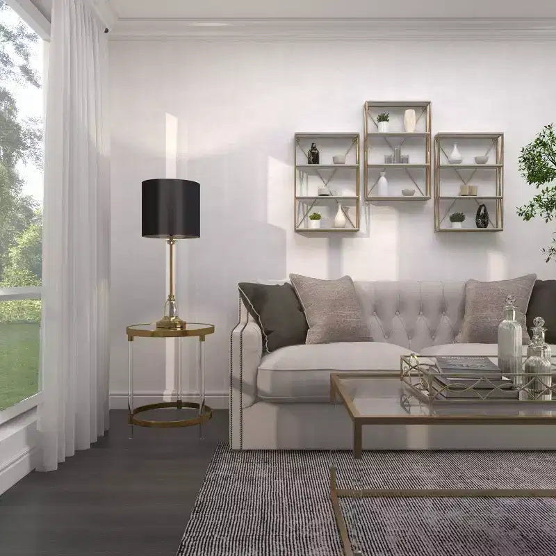 Étagère murale en bois à 4 niveaux Or 61x41 cm | Décoration Glamour de Luxe