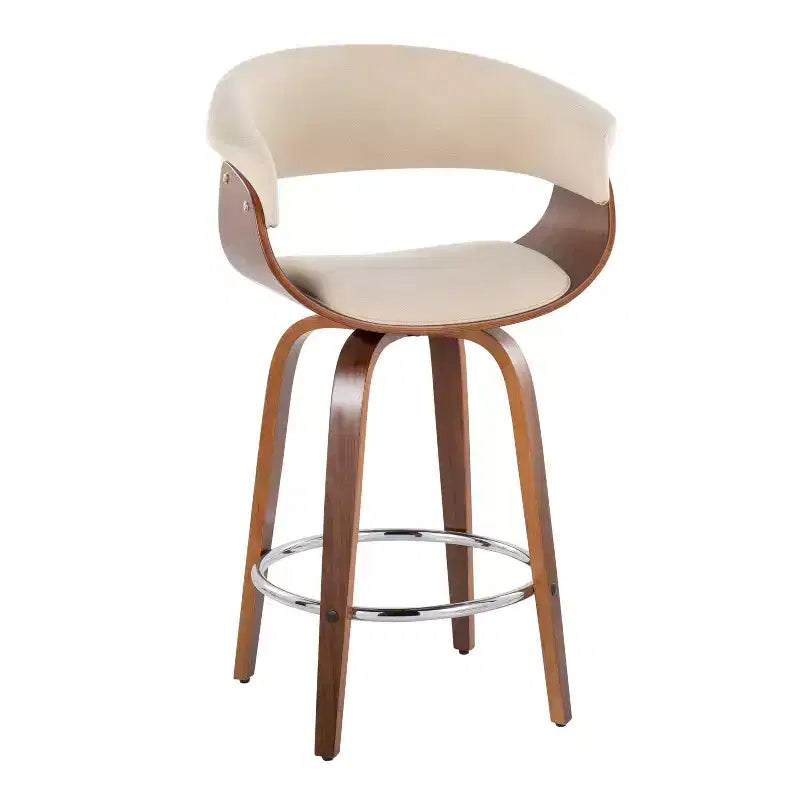 Lot de 2 tabourets de bar pivotants hauteur comptoir | Style vintage moderne, repose-pieds