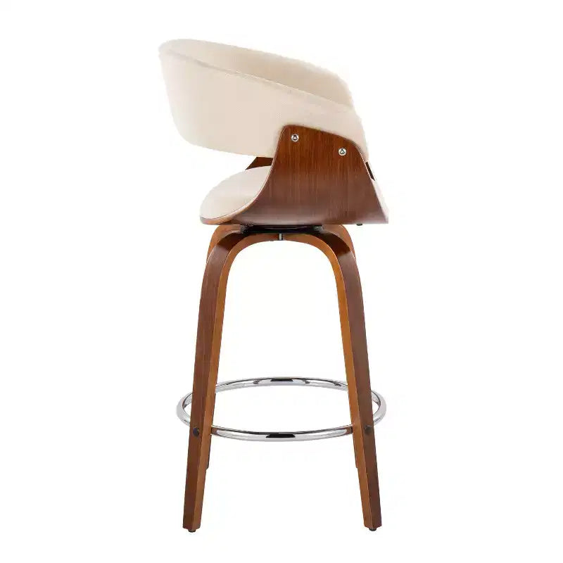 Lot de 2 tabourets de bar pivotants hauteur comptoir | Style vintage moderne, repose-pieds
