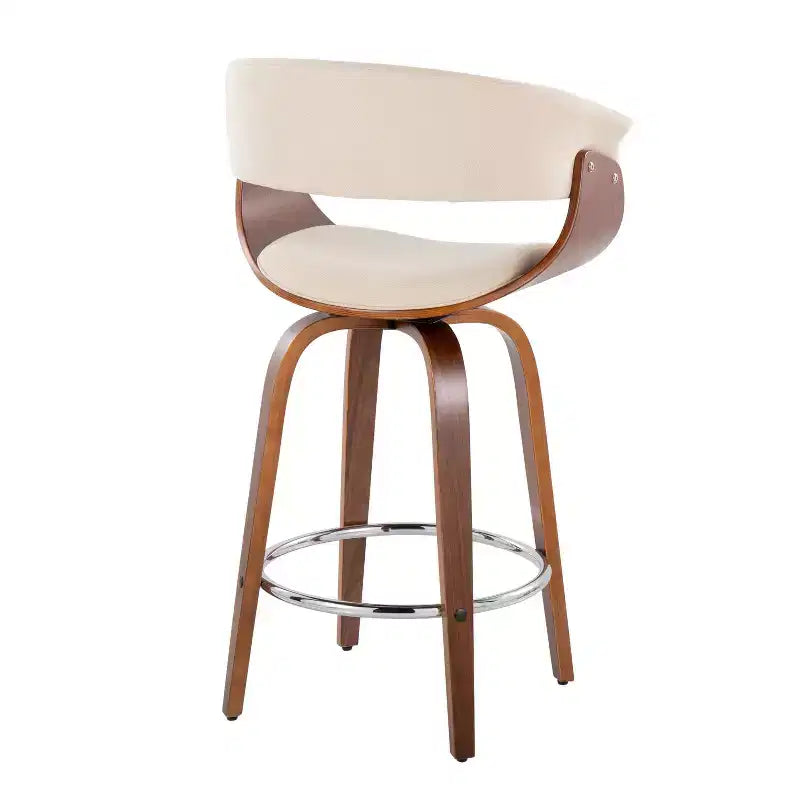Lot de 2 tabourets de bar pivotants hauteur comptoir | Style vintage moderne, repose-pieds