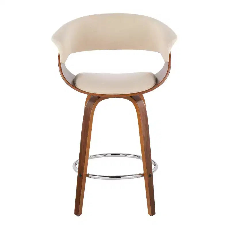 Lot de 2 tabourets de bar pivotants hauteur comptoir | Style vintage moderne, repose-pieds