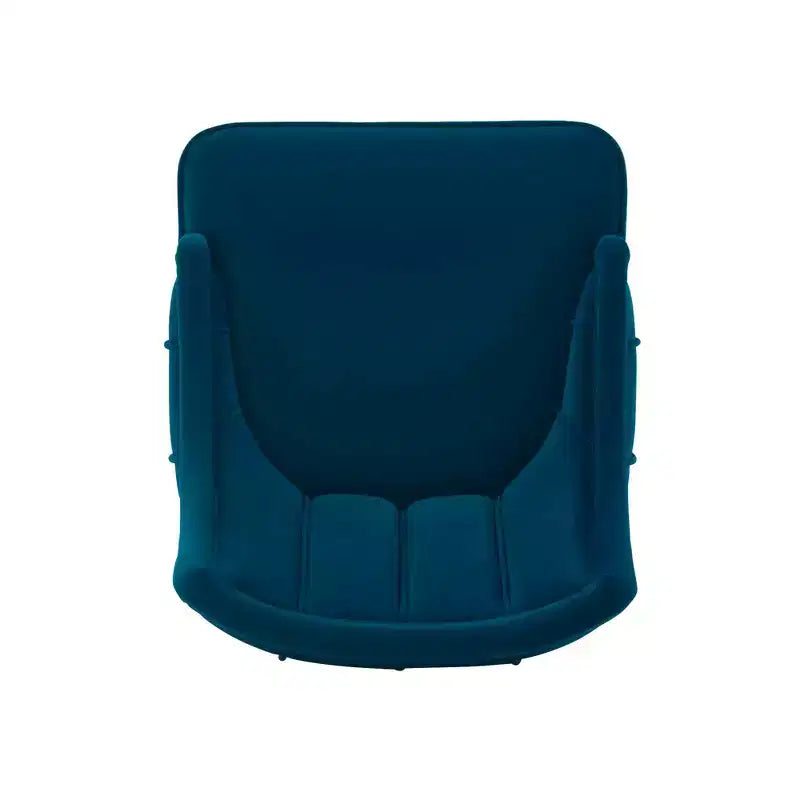 Chaise de salle à manger moderne capitonnée en velours | Bleu nuit