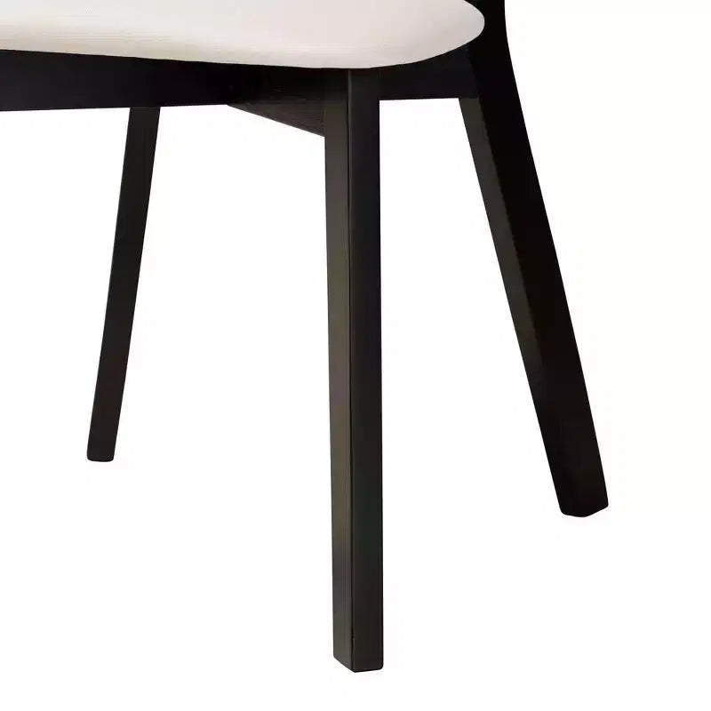 Lot de 2 chaises de salle à manger | Détails en rotin de style Mid-Century, Rembourrage en mousse