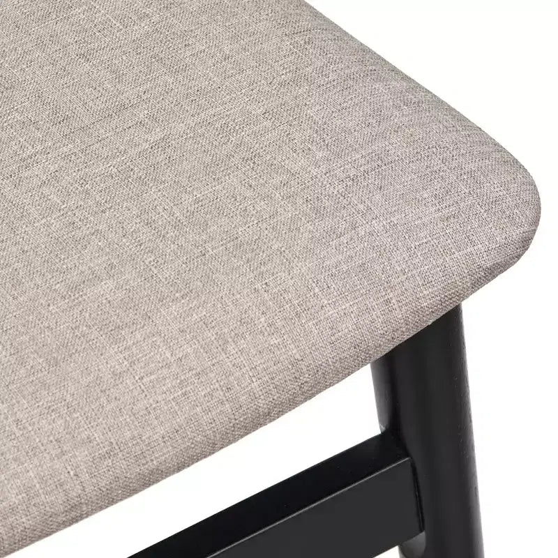 Ensemble de salle à manger rectangulaire 6 pièces noir | Table et chaises