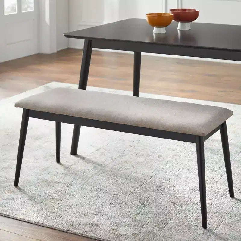 Ensemble de salle à manger rectangulaire 6 pièces noir | Table et chaises