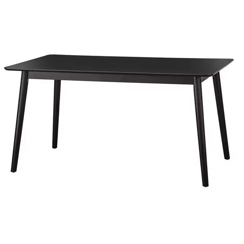 Ensemble de salle à manger rectangulaire 6 pièces noir | Table et chaises