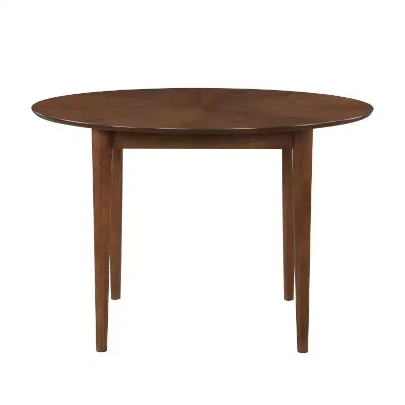 Table à manger ronde Comfort Pointe Bonito, finition noyer