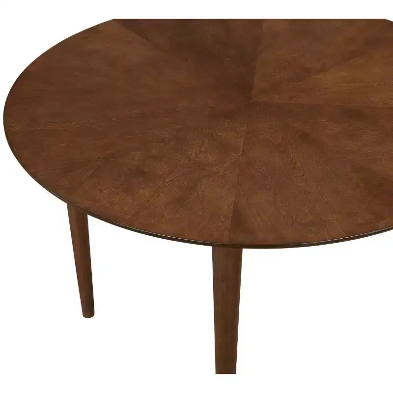 Table à manger ronde Comfort Pointe Bonito, finition noyer