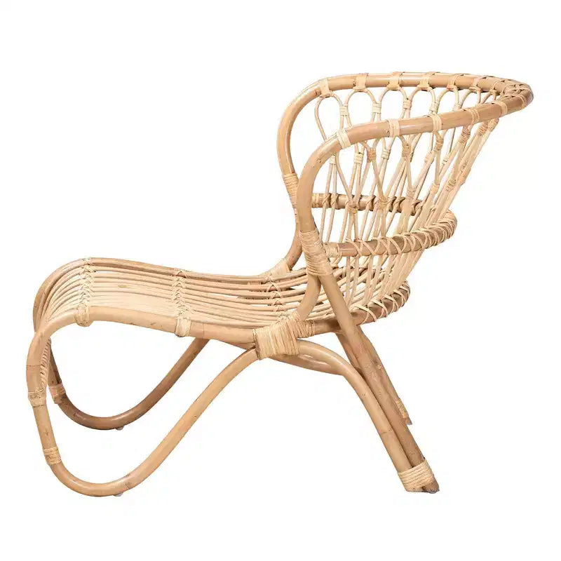 bali & pari Alaya Fauteuil d'appoint en rotin: Fabriqué à la main, Meuble d'intérieur, Sans repose-pieds