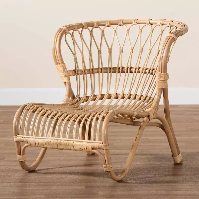 bali & pari Alaya Fauteuil d'appoint en rotin: Fabriqué à la main, Meuble d'intérieur, Sans repose-pieds