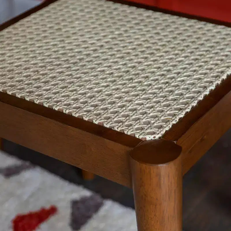 Coiffeuse en bois massif avec tabouret | Miroir basculant et rangement bohèmes