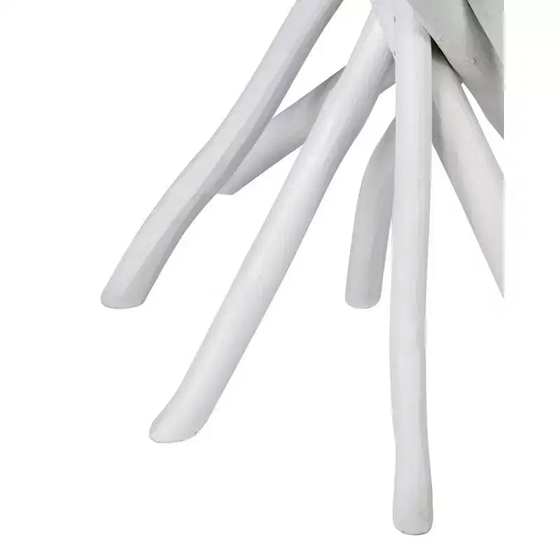 Table d'appoint ronde 22" en teck recyclé | Piètement tripode rustique, aucun assemblage requis