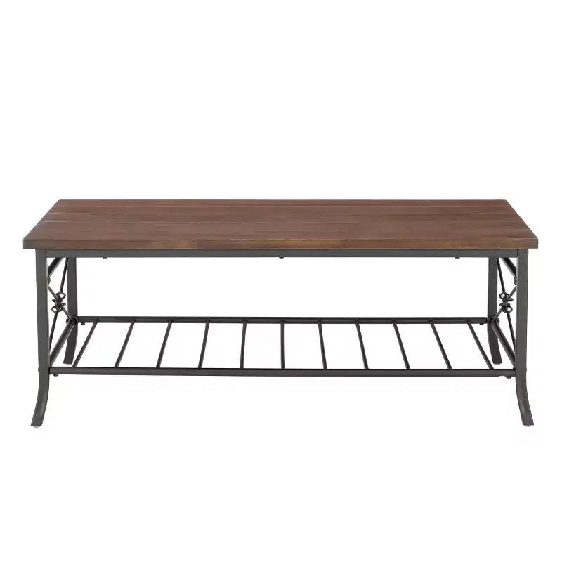 Ensemble de 3 tables basses et d'appoint | Métal bronze foncé, plateau en placage couleur châtaigne