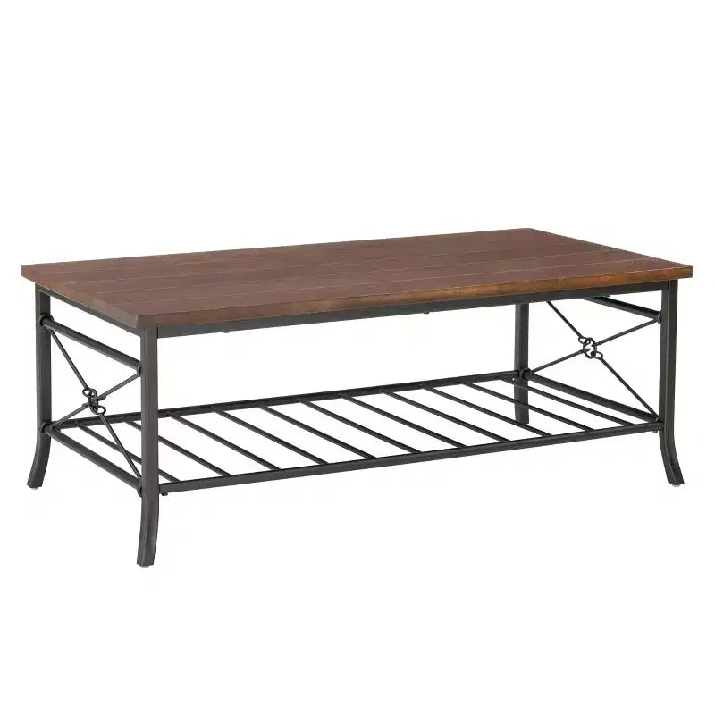 Ensemble de 3 tables basses et d'appoint | Métal bronze foncé, plateau en placage couleur châtaigne