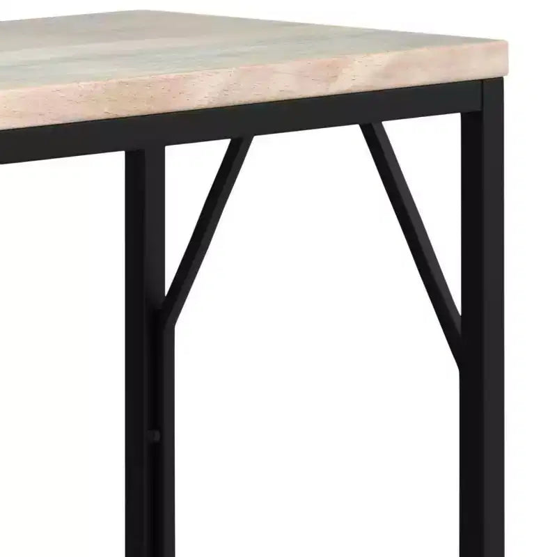 Table d'appoint Ebsen Métal et Bois Finition Blanchie - WyndenHall : Table d'appoint rectangulaire contemporaine, résistante aux rayures