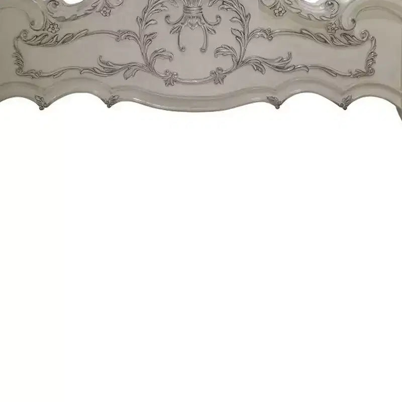 Lit California King 97" Blanc Cassé | Pieds à griffes traditionnels, similicuir