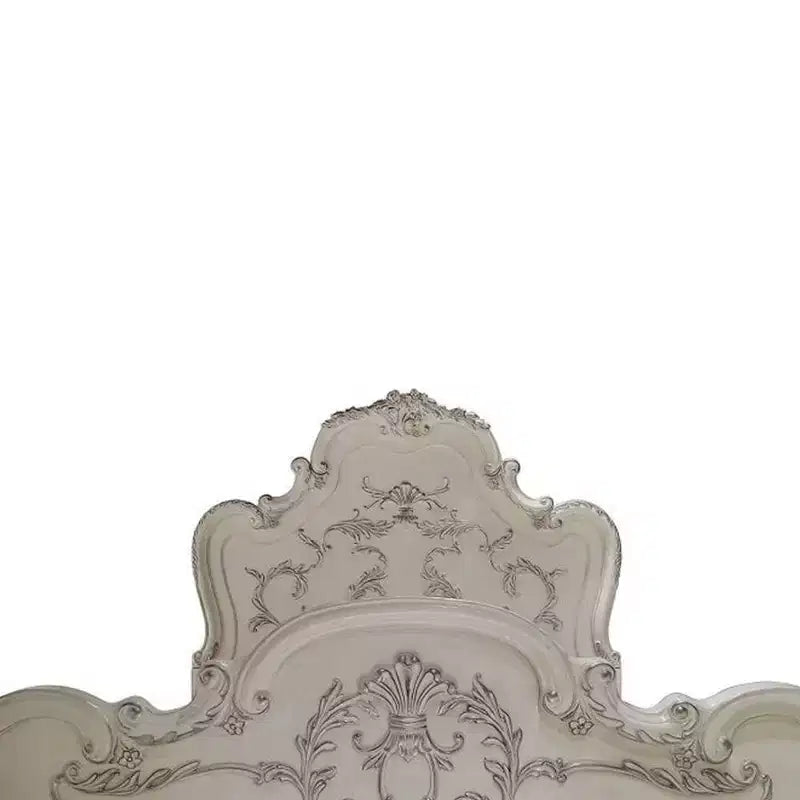 Lit California King 97" Blanc Cassé | Pieds à griffes traditionnels, similicuir