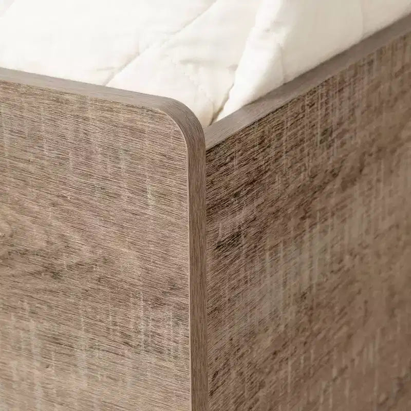 Lit jumeau Chêne vieilli marron | Tiroir de rangement, capacité 113 kg
