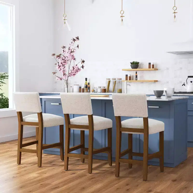 Tabouret de bar à dossier ouvert hauteur comptoir | Rembourré, capacité de 113 kg