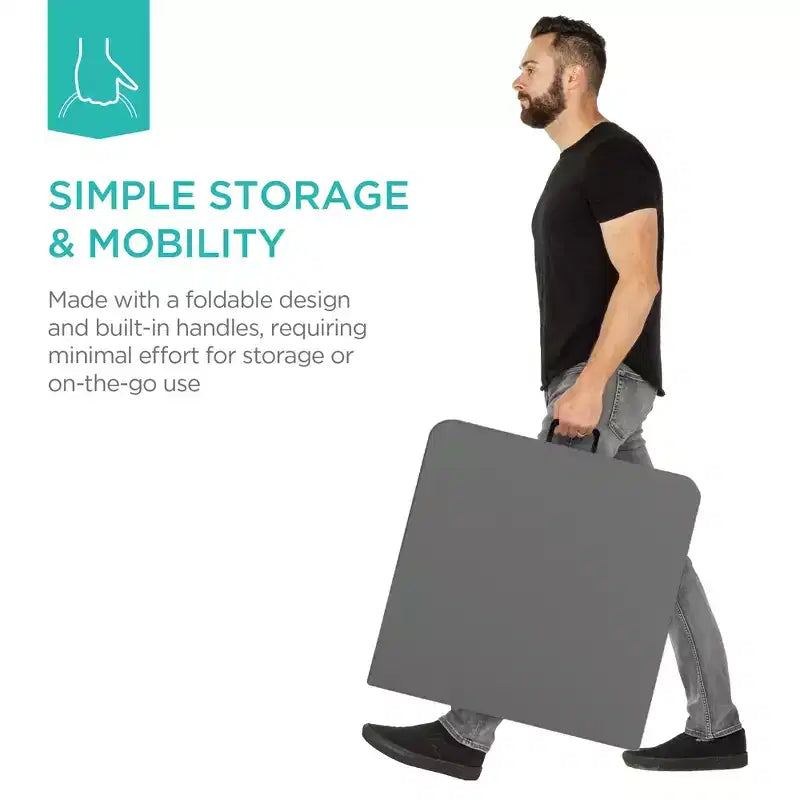 Table pliante en plastique 122 cm Intérieur et extérieur | Capacité 136 kg, Portable