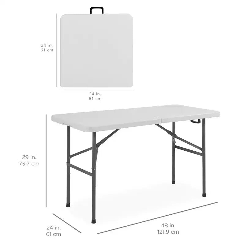 Table pliante en plastique 122 cm Intérieur et extérieur | Capacité 136 kg, Portable