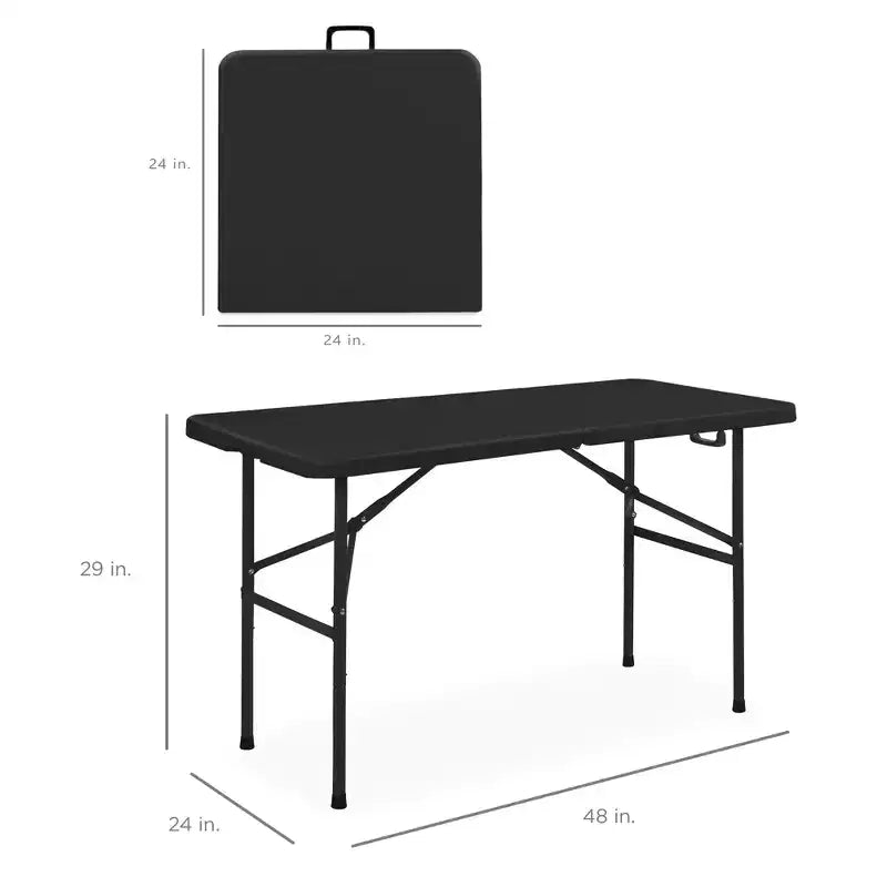 Table pliante en plastique 122 cm Intérieur et extérieur | Capacité 136 kg, Portable