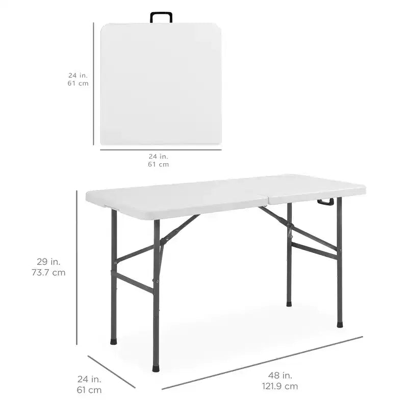 Table pliante en plastique 122 cm Intérieur et extérieur | Capacité 136 kg, Portable
