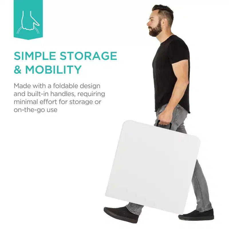 Table pliante en plastique 122 cm Intérieur et extérieur | Capacité 136 kg, Portable