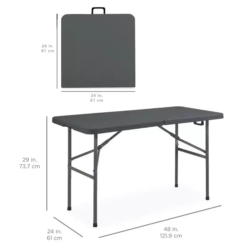 Table pliante en plastique 122 cm Intérieur et extérieur | Capacité 136 kg, Portable