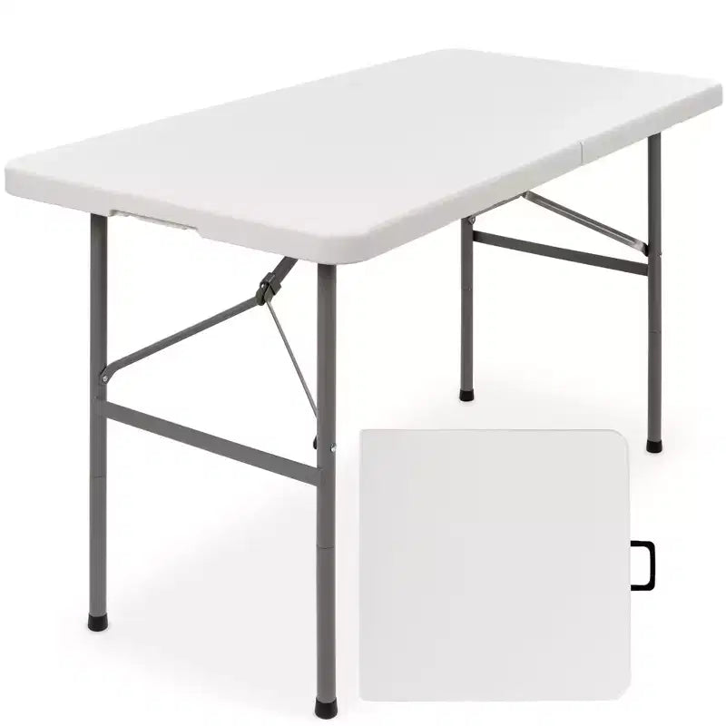 Table pliante en plastique 122 cm Intérieur et extérieur | Capacité 136 kg, Portable