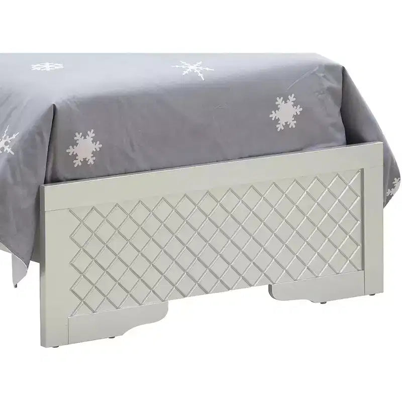 Lit double avec tête de lit LED | Cuir capitonné, finition bois gaufré