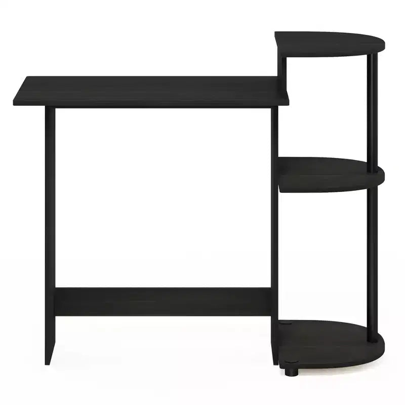 Bureau d'ordinateur d'angle compact avec étagères de rangement | Bureau à domicile
