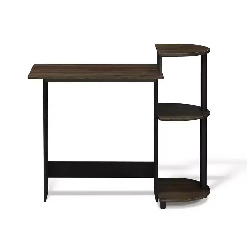 Bureau d'ordinateur d'angle compact avec étagères de rangement | Bureau à domicile