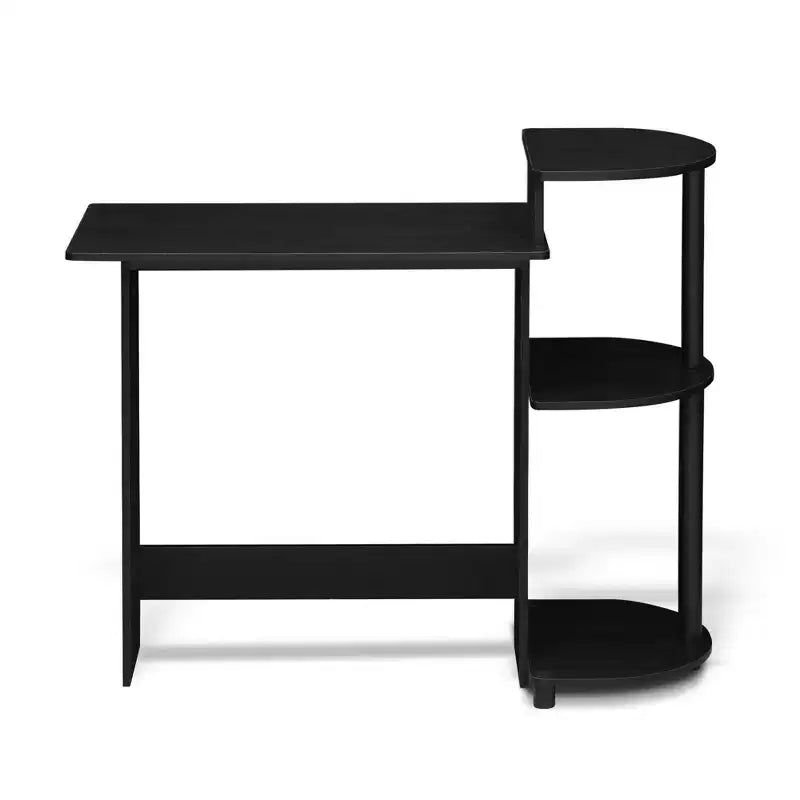 Bureau d'ordinateur d'angle compact avec étagères de rangement | Bureau à domicile