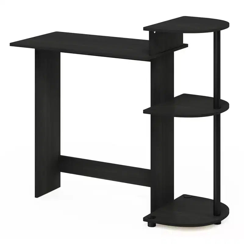 Bureau d'ordinateur d'angle compact avec étagères de rangement | Bureau à domicile