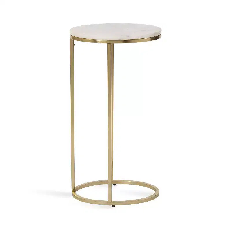 Table d'appoint ovale en métal 35x23x71 cm Or | Guéridon d'appoint
