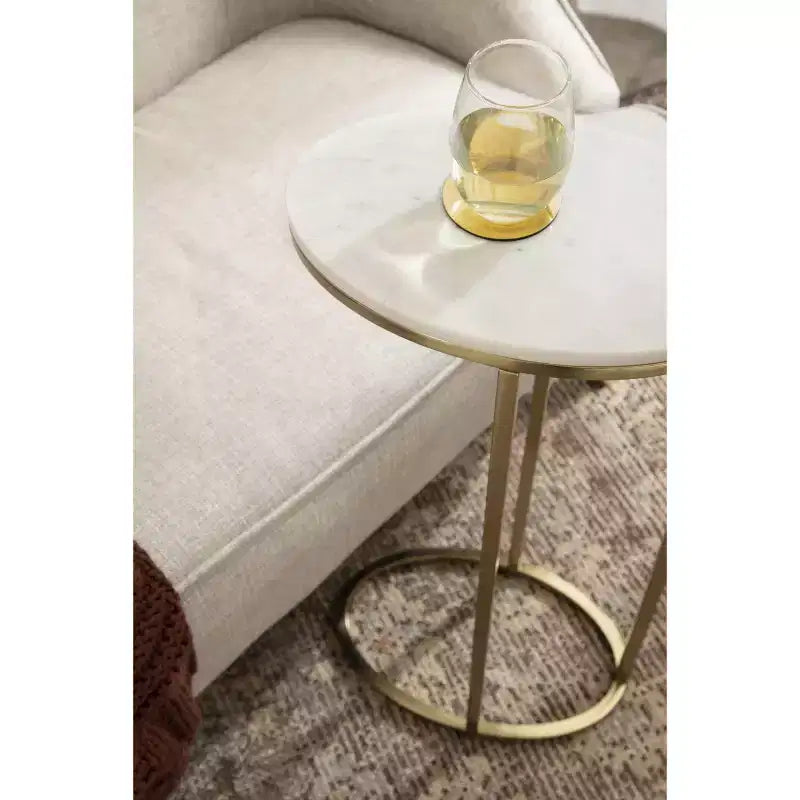 Table d'appoint ovale en métal 35x23x71 cm Or | Guéridon d'appoint