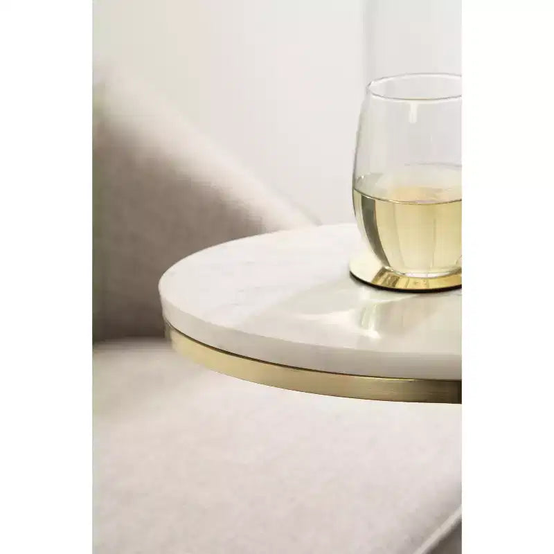 Table d'appoint ovale en métal 35x23x71 cm Or | Guéridon d'appoint
