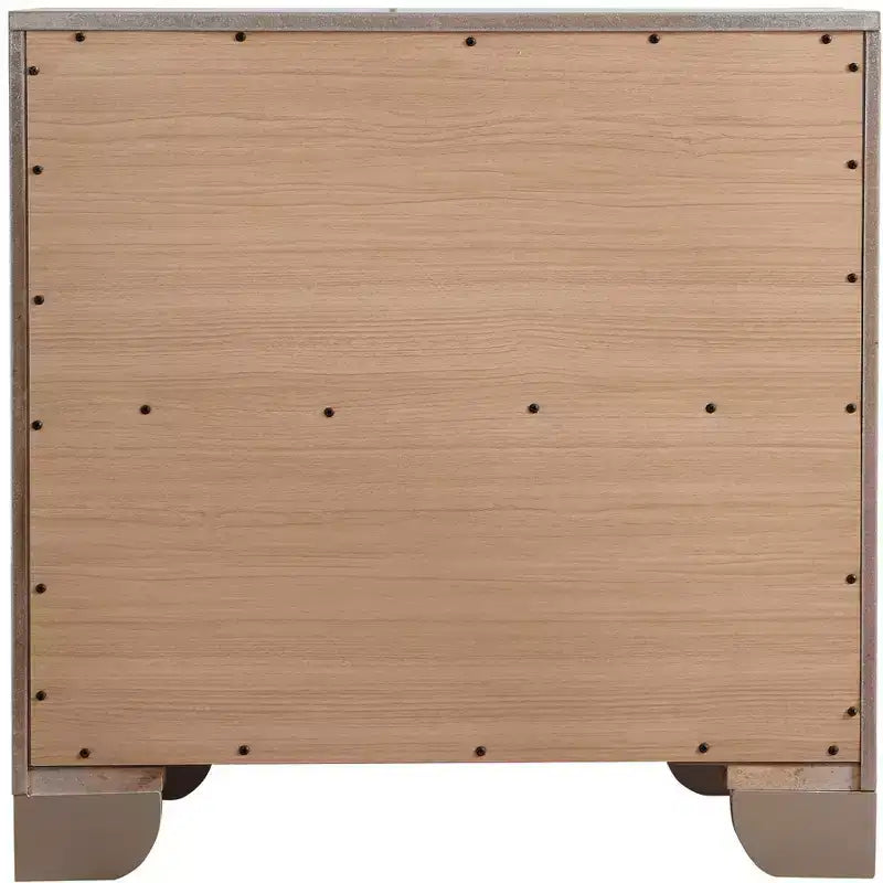 Table de chevet à 2 tiroirs avec miroirs décoratifs | 71 cm H x 43 cm L x 71 cm P