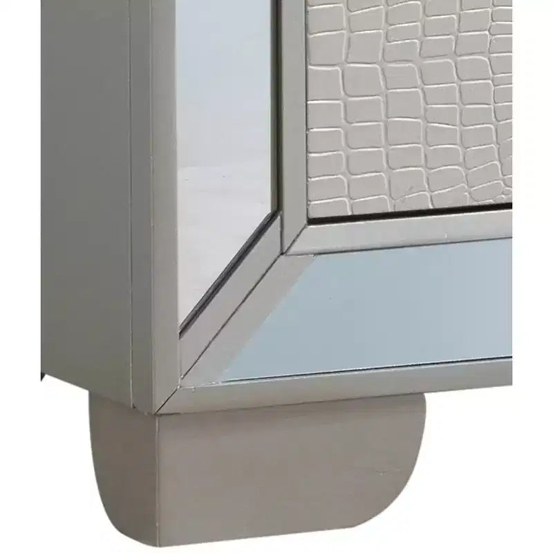 Table de chevet à 2 tiroirs avec miroirs décoratifs | 71 cm H x 43 cm L x 71 cm P
