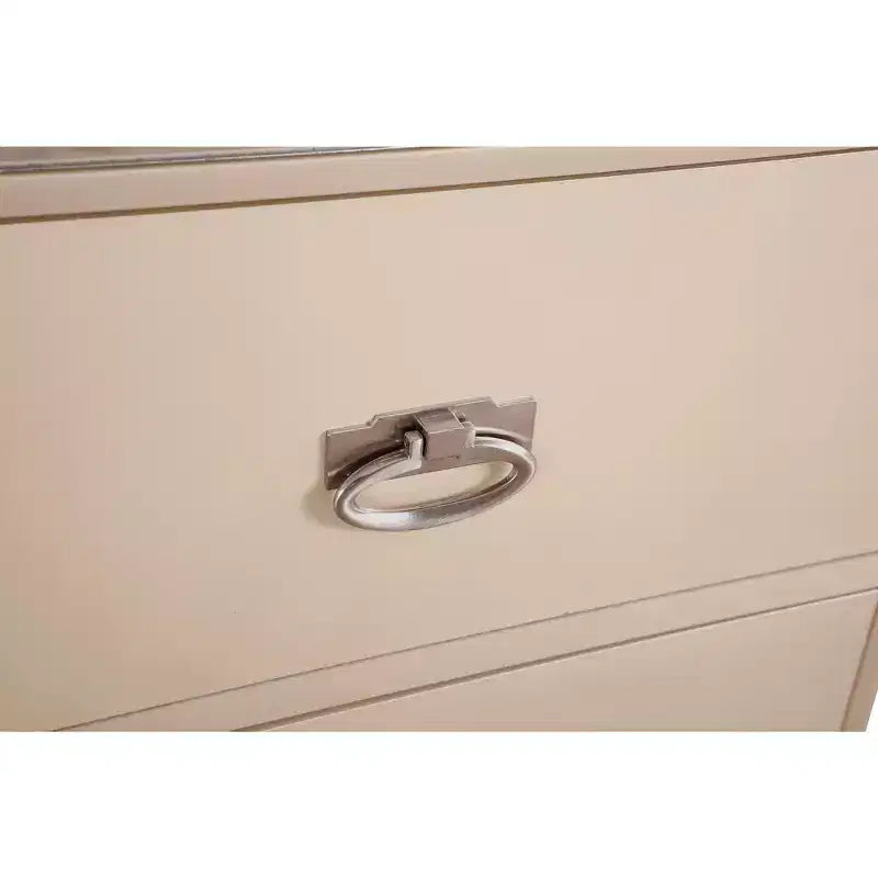 Table de chevet à 2 tiroirs avec miroirs décoratifs | 71 cm H x 43 cm L x 71 cm P