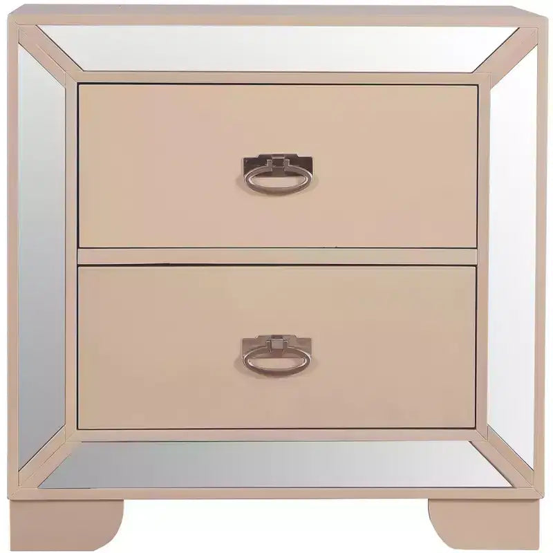 Passion Furniture Hollywood Hills 2-Drawer Nightstand (28 in. H x 28 in. W x 17 in. D)