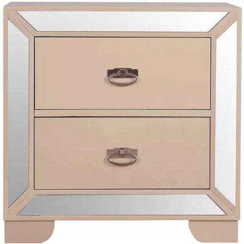 Passion Furniture Hollywood Hills 2-Drawer Nightstand (28 in. H x 28 in. W x 17 in. D)