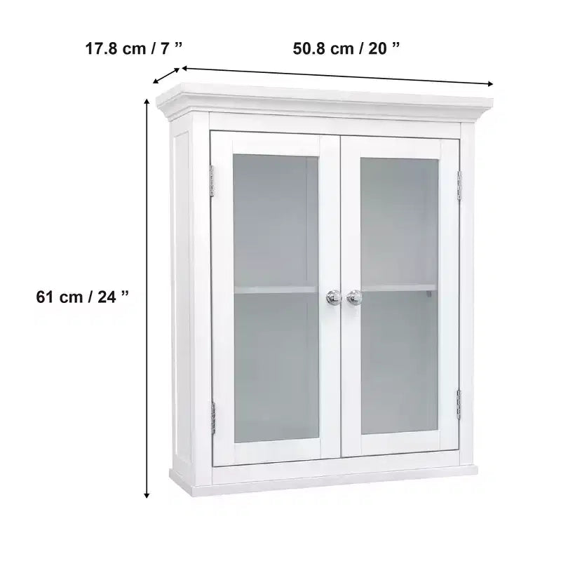 Teamson Home Armoire murale amovible 2 portes 20 x 24 po, blanc