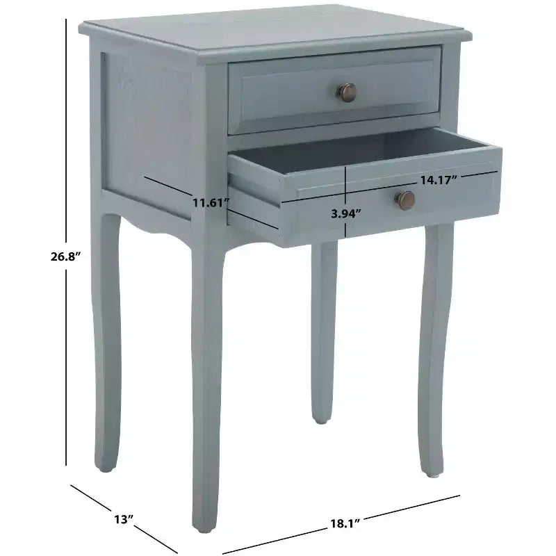 Table de Chevet de Ferme Française | Bouleau Blanc, 2 Tiroirs, Aucun Assemblage