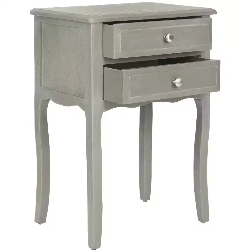 Table de Chevet de Ferme Française | Bouleau Blanc, 2 Tiroirs, Aucun Assemblage