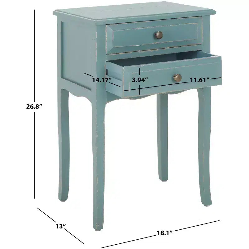 Table de Chevet de Ferme Française | Bouleau Blanc, 2 Tiroirs, Aucun Assemblage