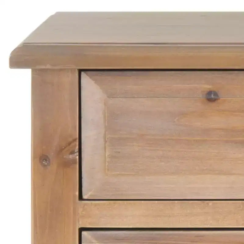 Table de Chevet de Ferme Française | Bouleau Blanc, 2 Tiroirs, Aucun Assemblage