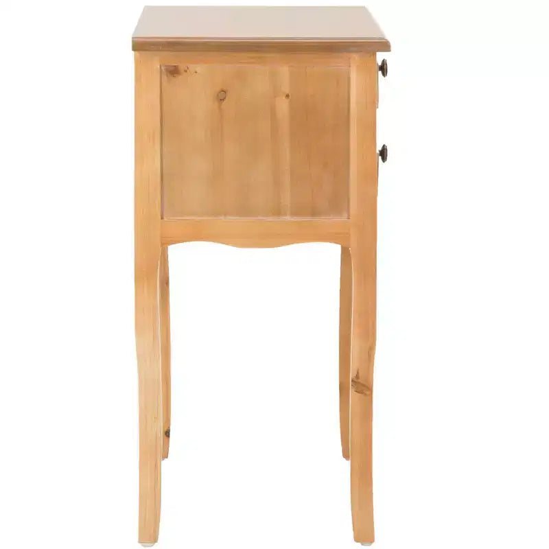 Table de Chevet de Ferme Française | Bouleau Blanc, 2 Tiroirs, Aucun Assemblage